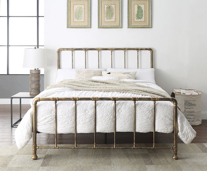 Retro Kinnerton Metal Bed - Double (4'6Ft) & Kingsize (5Ft) - Available in Black or Antique Bronze