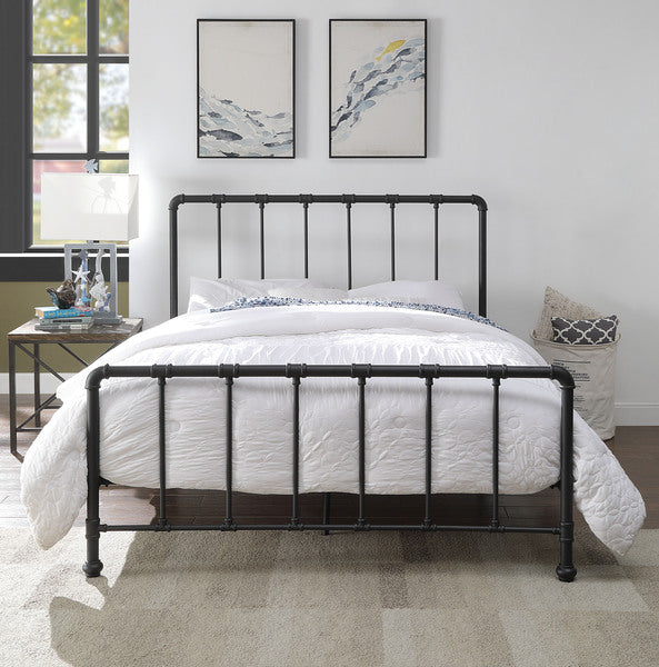 Retro Kinnerton Metal Bed - Double (4'6Ft) & Kingsize (5Ft) - Available in Black or Antique Bronze