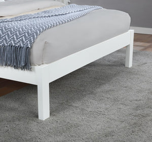 CONWAY Wooden Bed - White/Light Oak - Available in Double 4'6FT or KingSize 5Ft