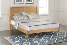 Load image into Gallery viewer, Whelston Wooden Bed - Herringbone Oak - Available in Double 4&#39;6FT or KingSize 5Ft
