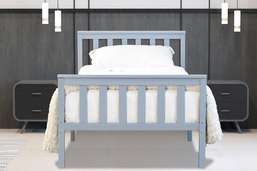 Stylish Marnel Wooden Bed - White, Oak or Grey Colour Options - Available in Single, Small Double, Double and Kingsize