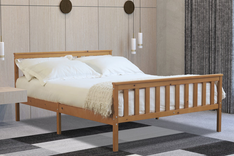 Stylish Marnel Wooden Bed - White, Oak or Grey Colour Options - Available in Single, Small Double, Double and Kingsize
