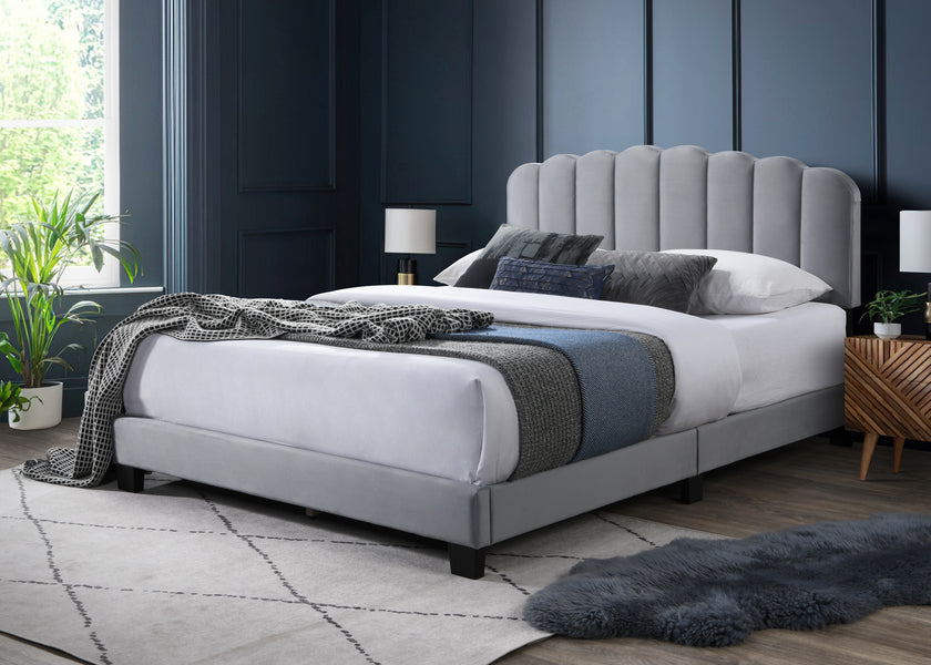 Modern Hope Shell Bed - Grey or Pebble Colour Option - Available in Small Double, Double and Kingsize