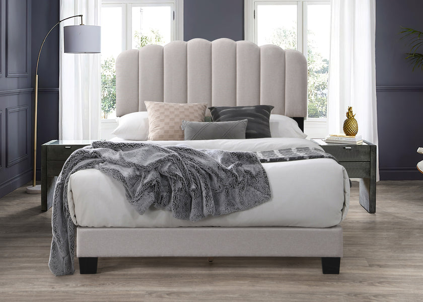 Modern Hope Shell Bed - Grey or Pebble Colour Option - Available in Small Double, Double and Kingsize