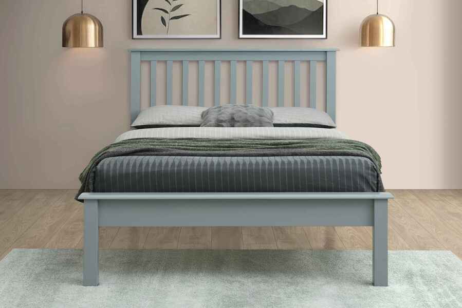 Classic Rossett Grey Wooden Bed - Available in Single, Double or Kingsizes