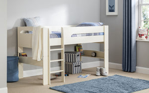 Kids Pluto Midsleeper - Available in White Stone White, Dove Grey or Anthracite  - Mattress & Tent Option