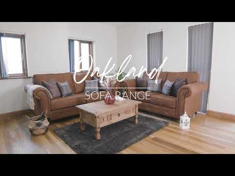 Oakland Sofa - Available in 3, 2, Armchair or 2 Seater Sofa Bed - Colour Options Faux Leather Tan or Charcoal