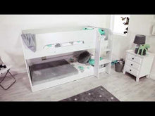 Load and play video in Gallery viewer, Mystic White Low Bunk Bed
