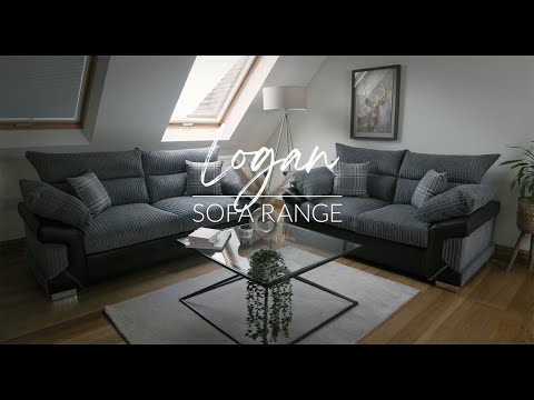 Logan Sofa - Black & Grey - Available in a Large Corner, 3+2 Set, Armchair & Swivel Chair