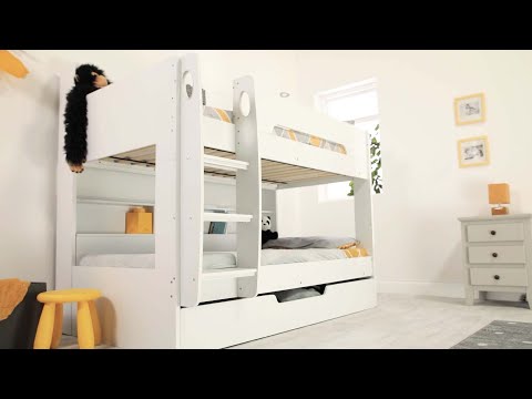 Interstellar Bunk Bed With Shelving - Available in White