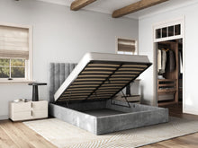 Load image into Gallery viewer, Ripped Everley Fabric Ottoman Bed Grey - Available in Double Or Kingsizes
