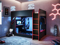 Recoil Shuttle LED Gaming Bed High Sleeper Small Double - Available in Black & Red or White