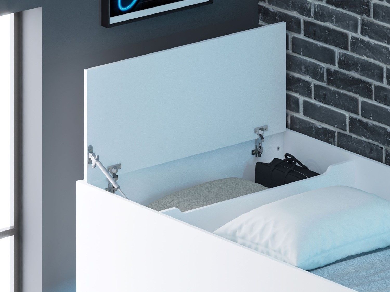 Recoil Shuttle LED Gaming Bed High Sleeper Small Double - Available in Black & Red or White