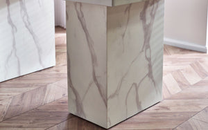 Rome Dining Table Marble Effect - Black or White - Chair Option Available