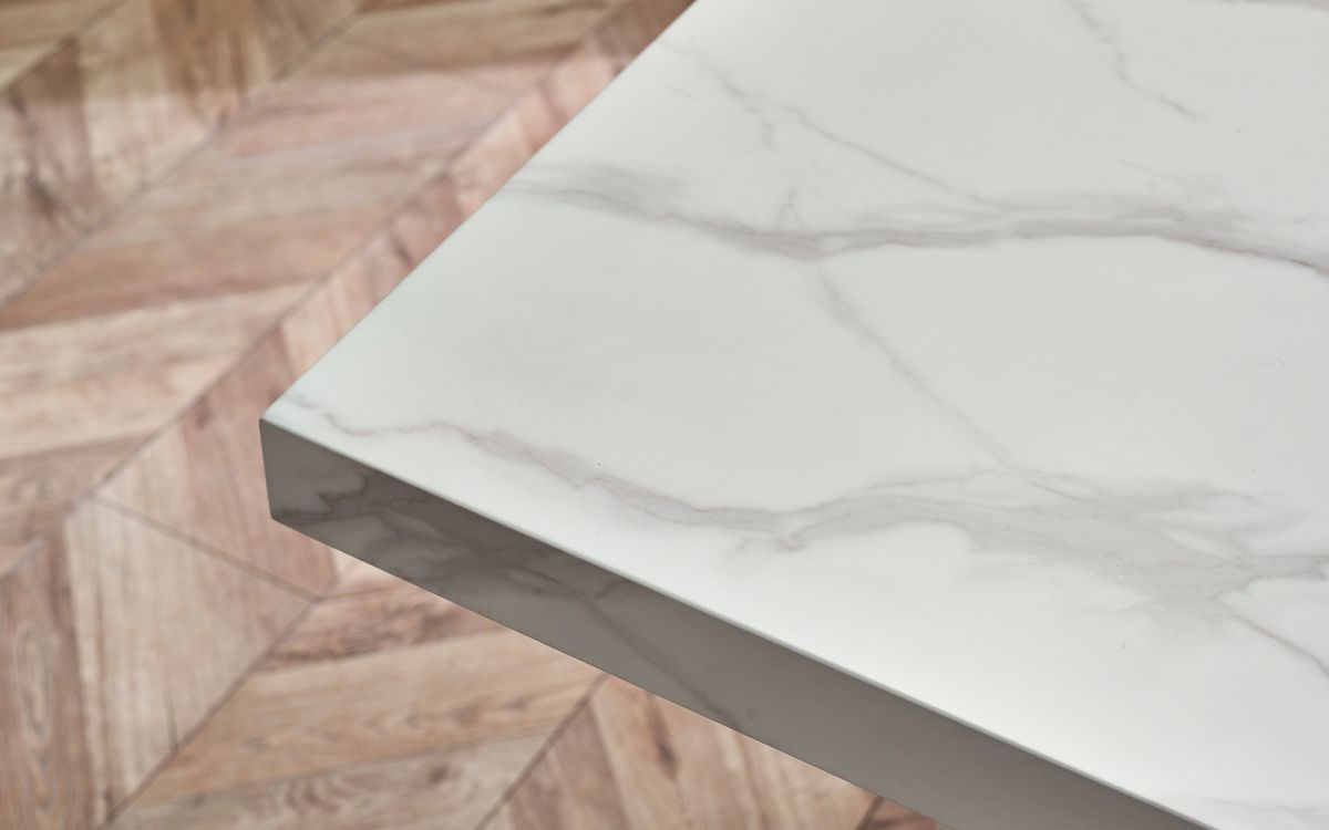 Rome Dining Table Marble Effect - Black or White - Chair Option Available