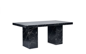 Rome Dining Table Marble Effect - Black or White - Chair Option Available