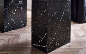 Rome Dining Table Marble Effect - Black or White - Chair Option Available