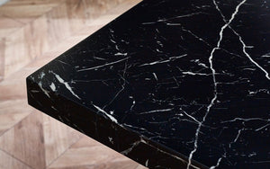 Rome Dining Table Marble Effect - Black or White - Chair Option Available