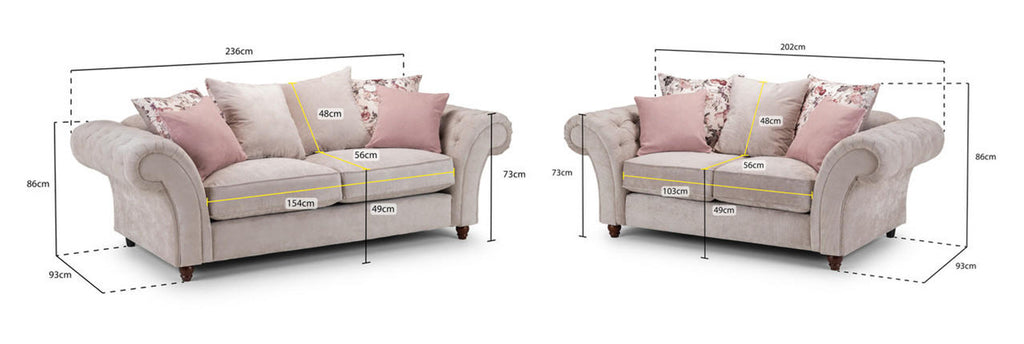 Roma Chestefield Beige Sofa - Available Corner, 3,2 & Armchair