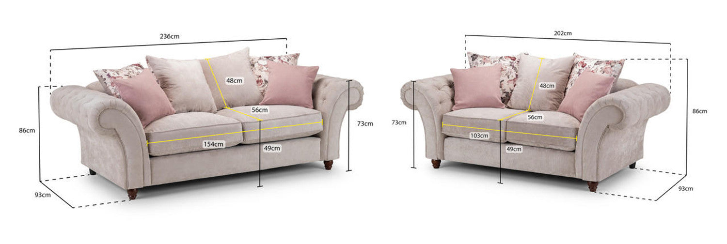 Roma Chestefield Beige Sofa - Available Corner, 3,2 & Armchair
