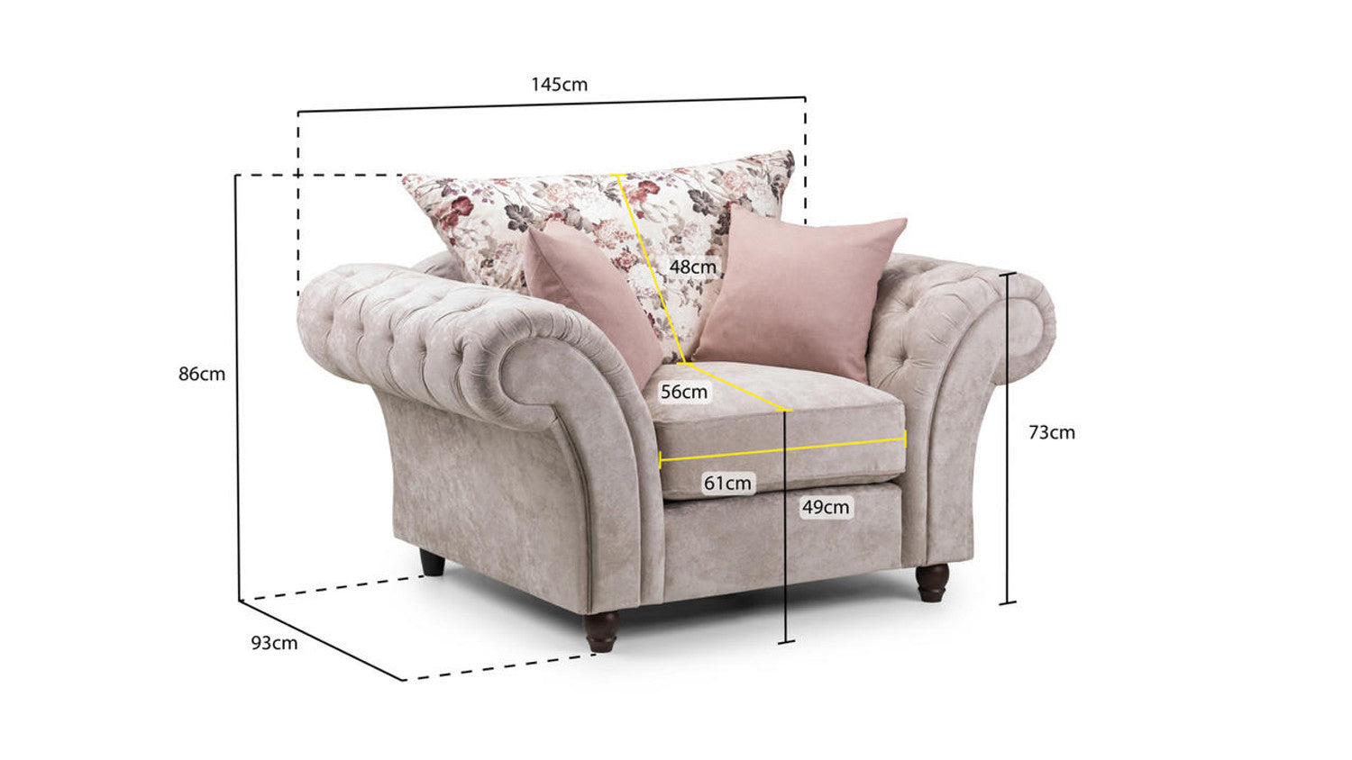 Roma Chestefield Beige Sofa - Available Corner, 3,2 & Armchair