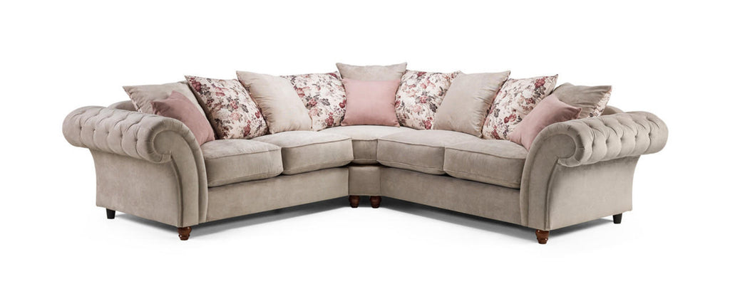 Roma Chestefield Beige Sofa - Available Corner, 3,2 & Armchair