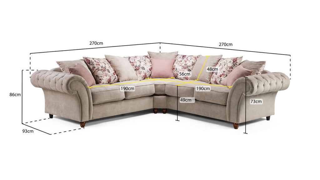 Roma Chestefield Beige Sofa - Available Corner, 3,2 & Armchair