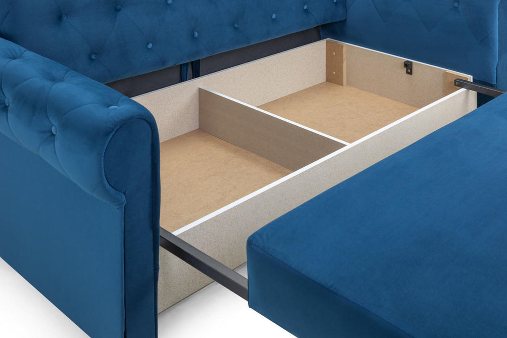 Rosalind SofaBed - Colours Plush Blue, Plush Grey or Plush Green - Available in 3 & 2 Seater