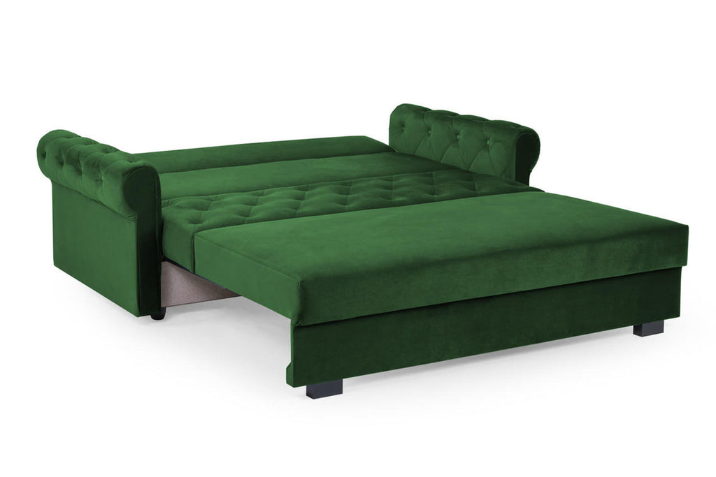 Rosalind SofaBed - Colours Plush Blue, Plush Grey or Plush Green - Available in 3 & 2 Seater