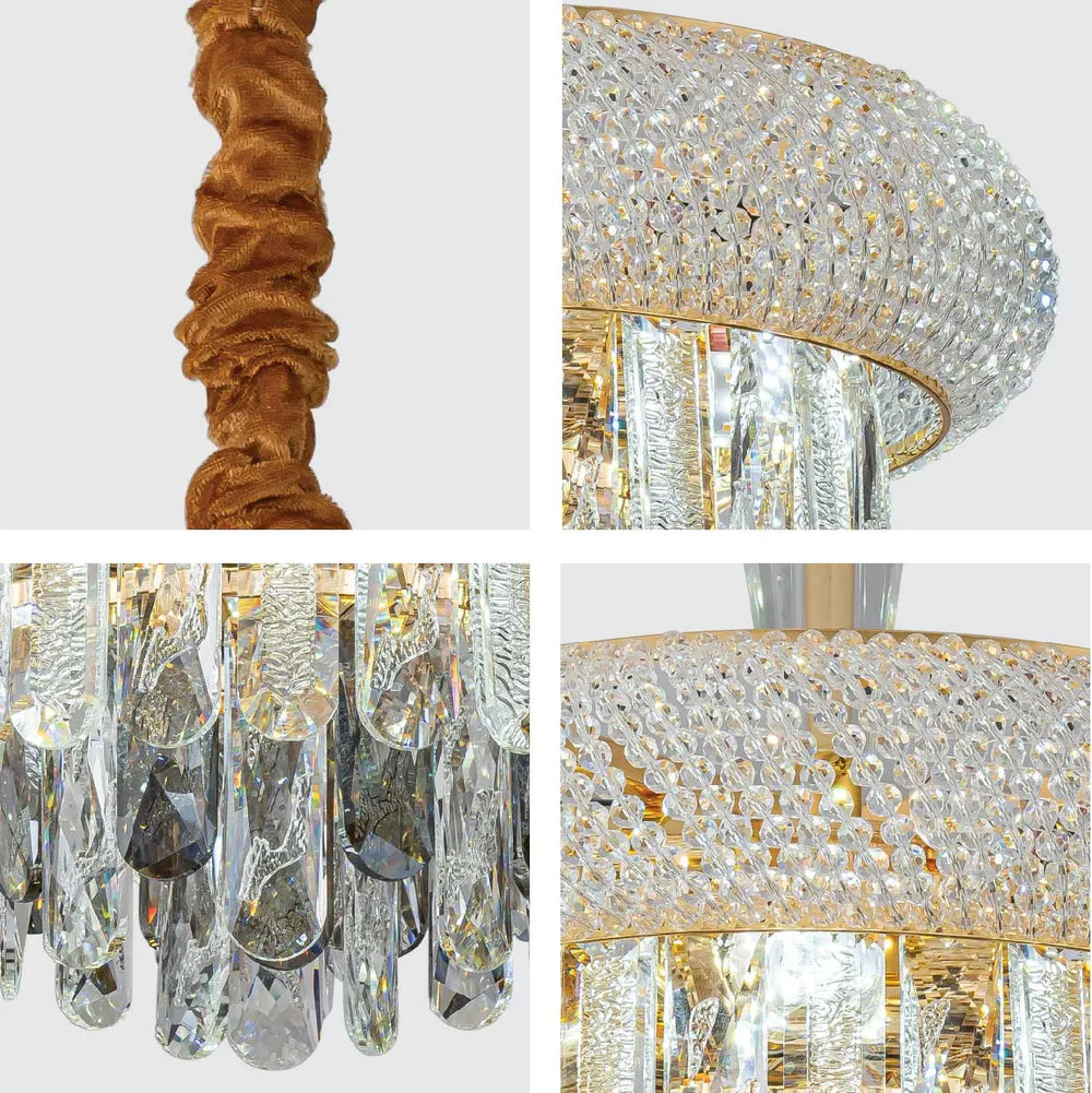 Mars Gold Antique Brass Metal and Crystal Chandelier Ceiling Light E14 Small, Medium or Large - 3 Sizes Available