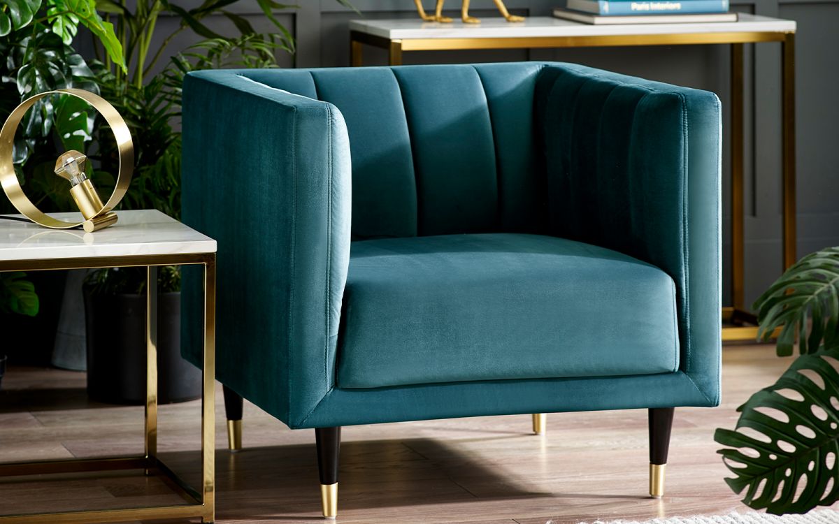 Stylish Salma Sofa Scalloped Back - Teal or Grey Options - Available in 3, 2 Seater & Arm Chair