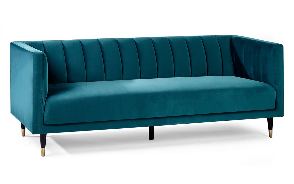 Stylish Salma Sofa Scalloped Back - Teal or Grey Options - Available in 3, 2 Seater & Arm Chair