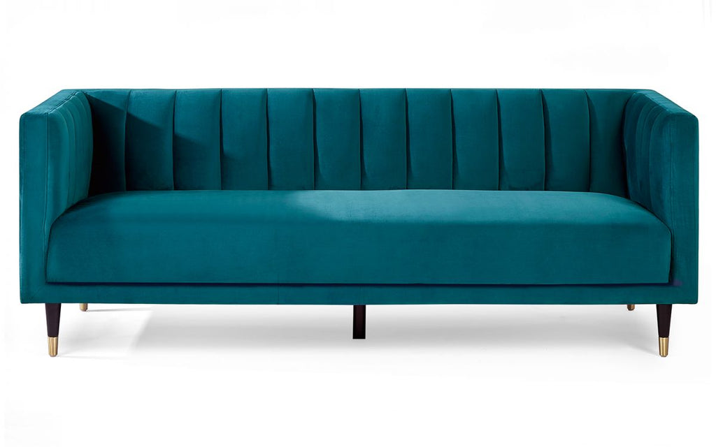 Stylish Salma Sofa Scalloped Back - Teal or Grey Options - Available in 3, 2 Seater & Arm Chair