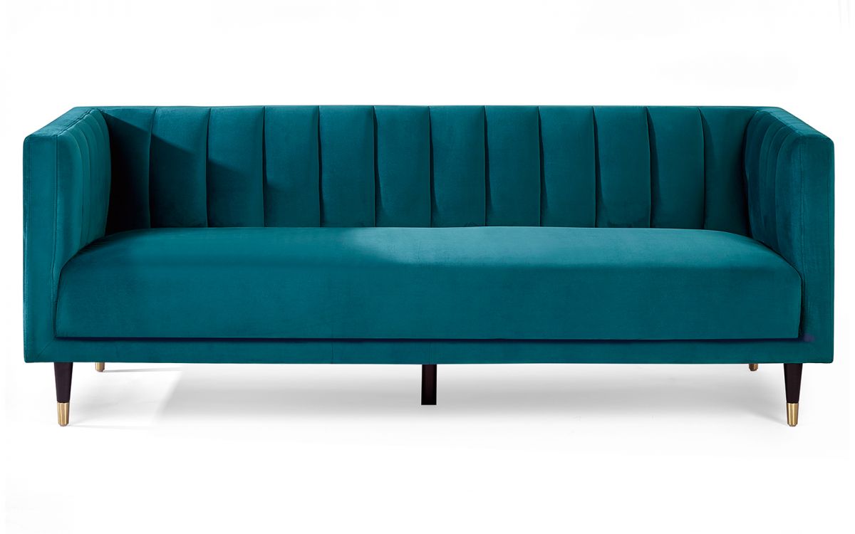 Stylish Salma Sofa Scalloped Back - Teal or Grey Options - Available in 3, 2 Seater & Arm Chair