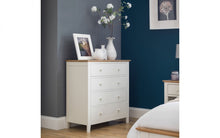 Load image into Gallery viewer, Salerno 2-Tone Bedroom Range - 4 Drawer Chest and 1 Drawer Bedside Ivory &amp; Oak
