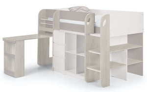 Kids Saturn Midsleeper - Available in White & Charcoal or Taupe - Mattress Option