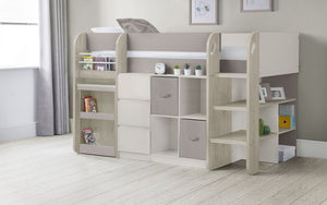 Kids Saturn Midsleeper - Available in White & Charcoal or Taupe - Mattress Option