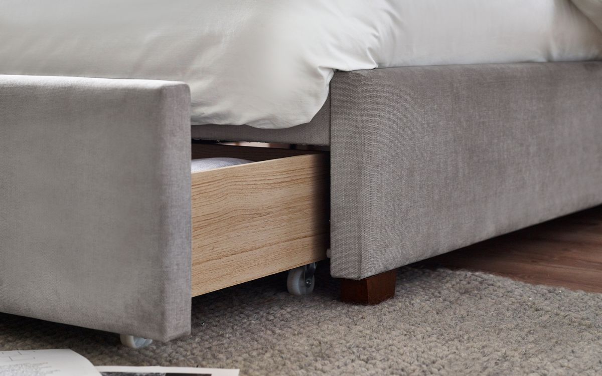 Savannah Bed With One Drawer - Grey - Available in Double or Kingsize