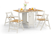 Load image into Gallery viewer, Savoy dining Set (Drop Leaf Table &amp; x4 Chairs) - Colour Options: White Natural, Light Grey, Light Oak or Black
