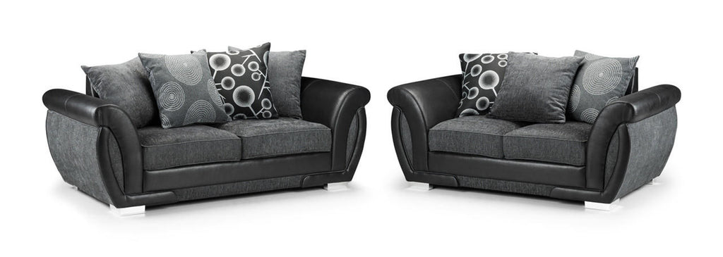 Shannon Black/Grey Sofa - Available Corner, 3 Seater, 2 Seater, Swivel Chair & Armchair