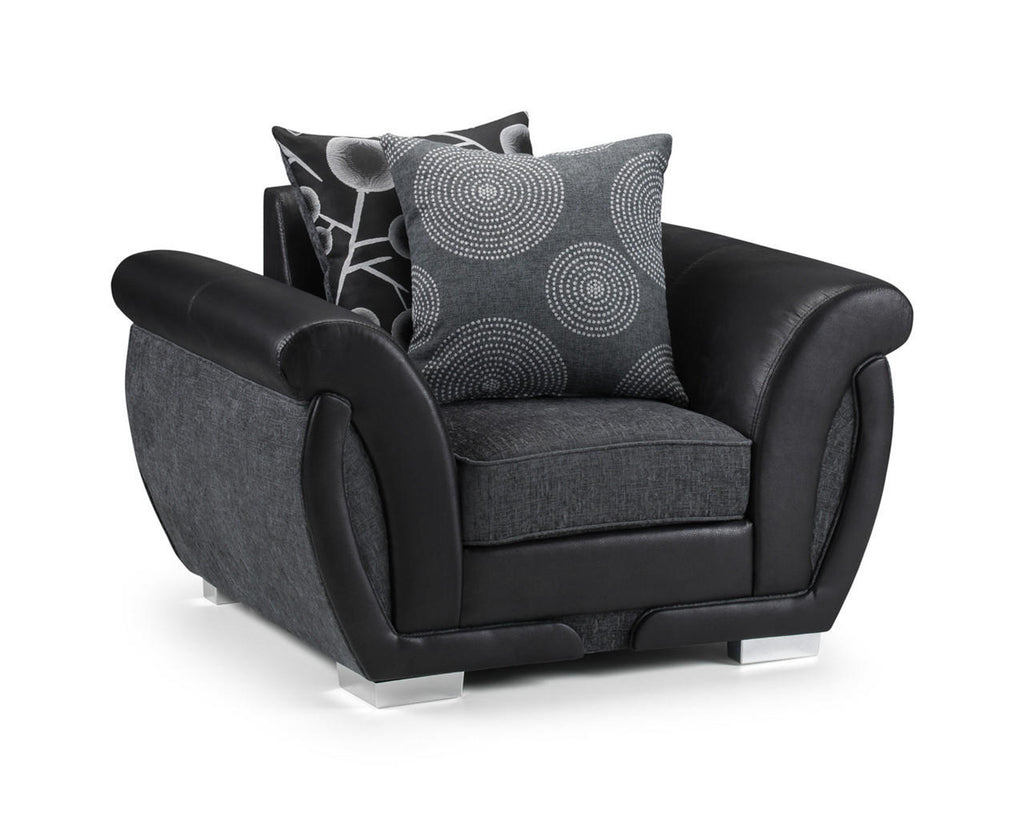Shannon Black/Grey Sofa - Available Corner, 3 Seater, 2 Seater, Swivel Chair & Armchair