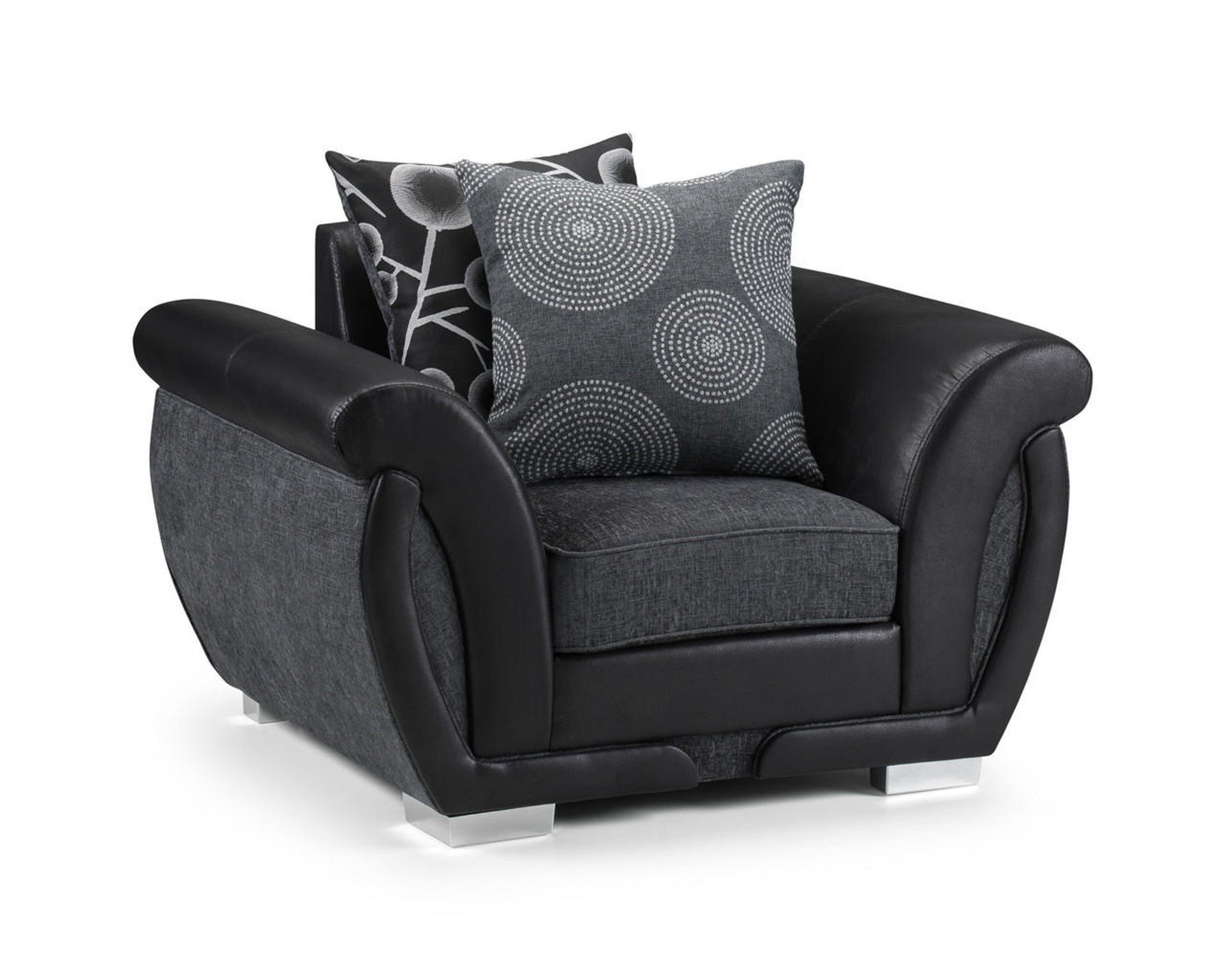 Shannon Black/Grey Sofa - Available Corner, 3 Seater, 2 Seater, Swivel Chair & Armchair