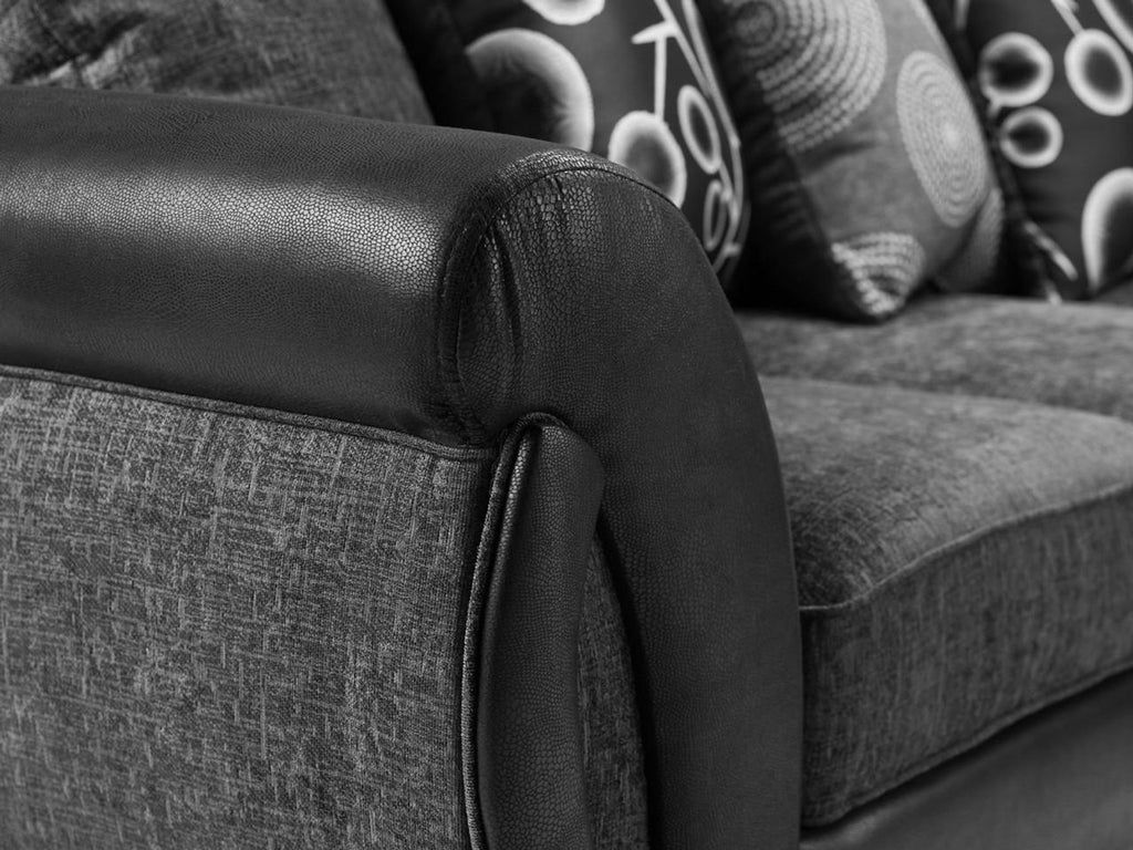 Shannon Black/Grey Sofa - Available Corner, 3 Seater, 2 Seater, Swivel Chair & Armchair