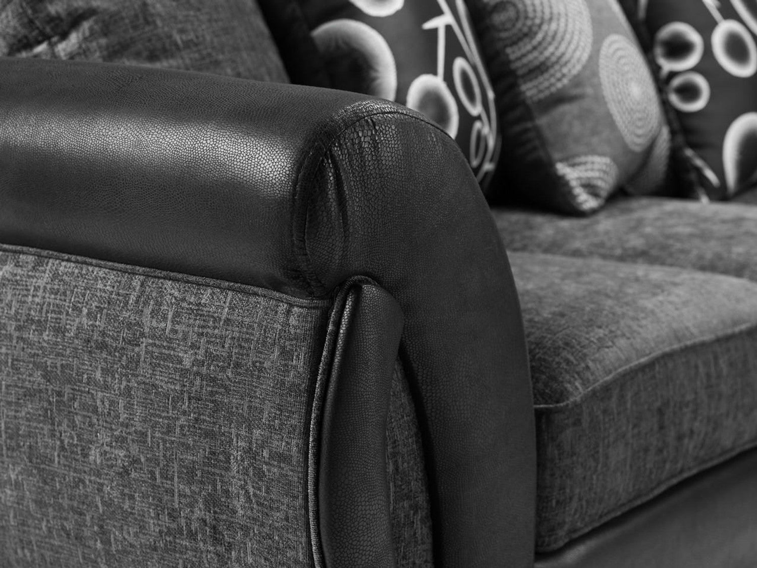 Shannon Black/Grey Sofa - Available Corner, 3 Seater, 2 Seater, Swivel Chair & Armchair