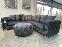 Load image into Gallery viewer, Ankara Sofa -  Silver or Slate - Available in Corner, 3+2 &amp; Footstool
