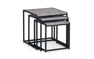 Staten Nest Of 3 Tables - Concrete Finish - 45cm D x 45cm W x 45cm H