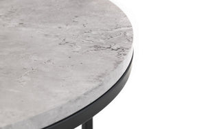 Staten Round Nesting Coffee Table - Concrete Finish - 80cm D x 80cm W x 50cm H