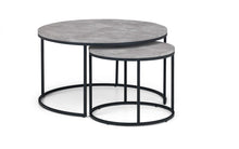 Load image into Gallery viewer, Staten Round Nesting Coffee Table - Concrete Finish - 80cm D x 80cm W x 50cm H
