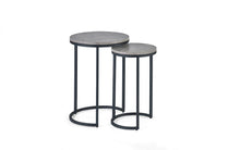 Load image into Gallery viewer, Staten Round Nesting Side Tables - Concrete Finish - 40cm D x 40cm W x 55cm H
