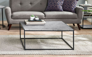 Staten Coffee Table - Concrete Finish - Available in Square or Rectangular Concrete Finish